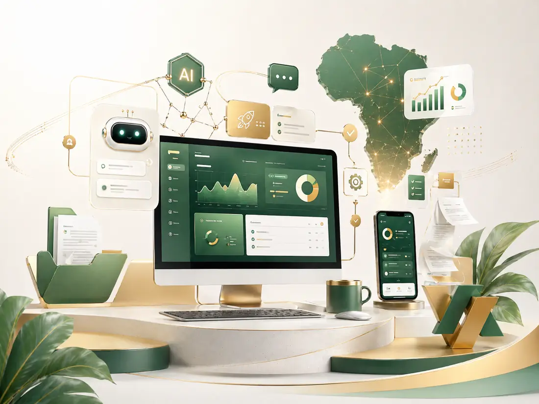 Tableau de bord IA, automatisation et pilotage digital premium